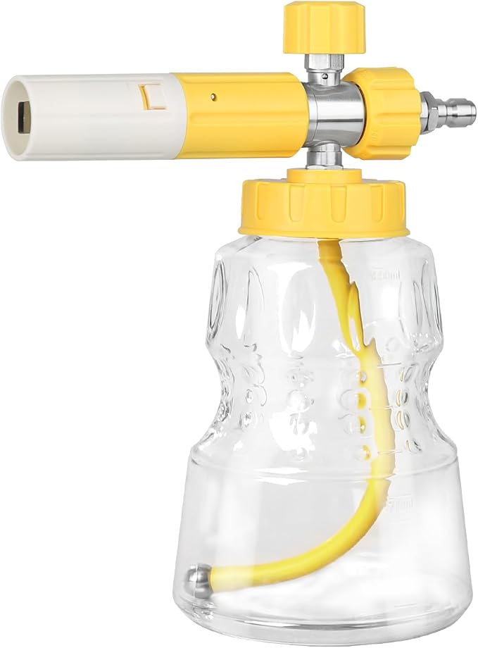 Foam Cannon for Pressure Washer, Professional Transparent Snow Foam Lance for Car Wash, Heavy Duty Car Foam Blaster with 1/4" Quick Release, Stainless Steel Filter, 4000PSI