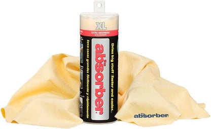 CleanTools the absorber XL 29-Inch x 18-Inch, Natural (Tan) - Synthetic Premium Drying Chamois Cloth for Cars and Trucks - Super Absorbent, Scratch-Free and Washable