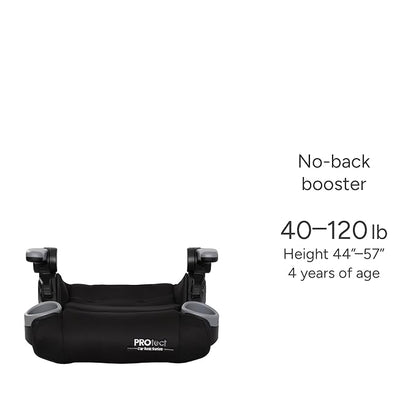 Baby Trend Protect 2-in-1 Folding Booster Seat, Midnight Black – Fold-Flat Travel-Ready Design, Lightweight Build, Belt-Positioning Comfort
