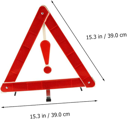 4pcs Car Warning Triangle Kit Portable Reflective Emergency Sign with Tripod for Roadside Safety and Wind Resistant for Vehicle Maintenance and Road Construction