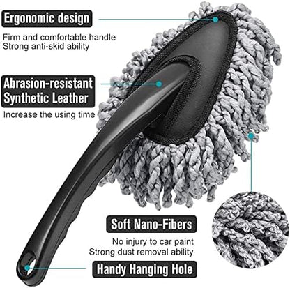 Shopping GD Multi-Functional Car Duster Cleaning Dirt Dust Clean Brush Dusting Tool Mop Gray Car Cleaning Products