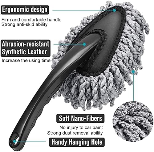 Shopping GD Multi-Functional Car Duster Cleaning Dirt Dust Clean Brush Dusting Tool Mop Gray Car Cleaning Products