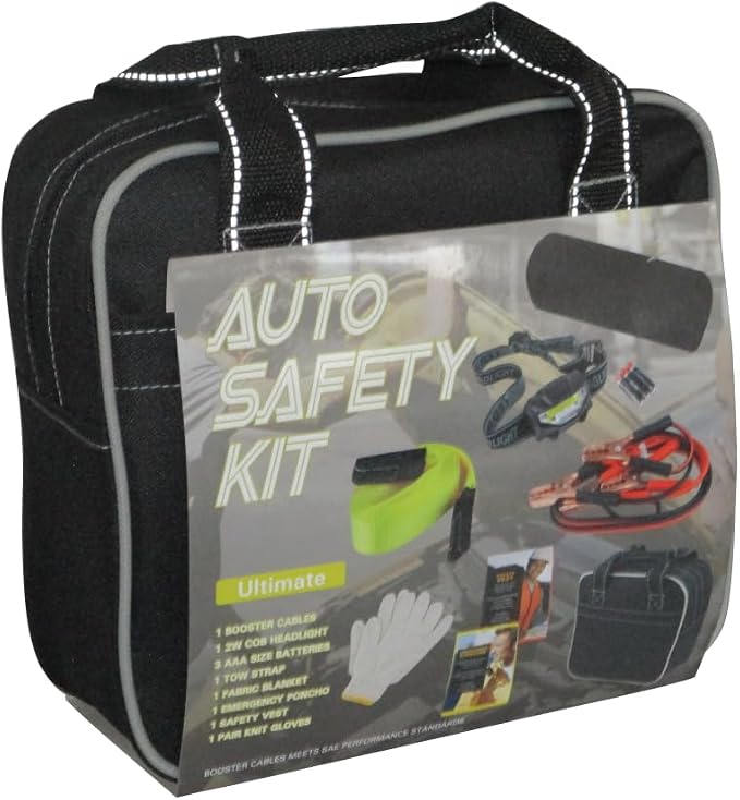 Justin Case Heavy Duty and Portable Ultimate Car Emergency Kit for Roadside Auto Safety Emergencies