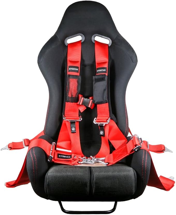 Kyostar 4 Point Harness Set 3 Inch with Ultra Soft Heavy Duty Shoulder Pads (8163 Red)