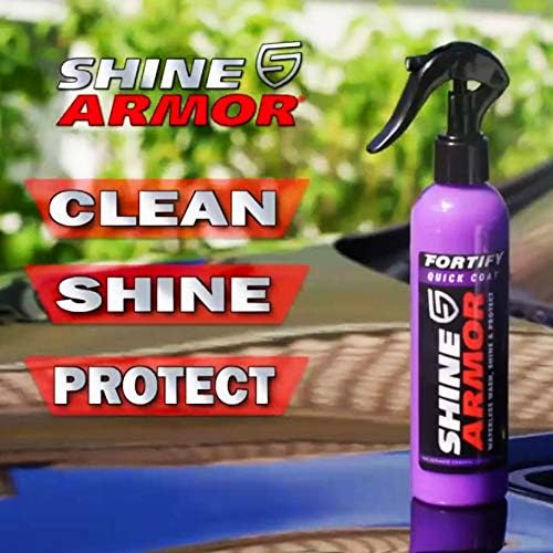 SHINE ARMOR Fortify Quick Coat High Performance Ceramic Coating, Car Wax Spray, Hydrophobic Top Coat Polish and Polymer Paint Sealant Protection for Vehicle Leather Seat, Tires, Bumpers, Rims Made in