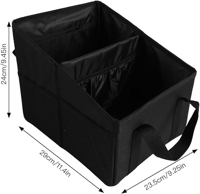 Trunk Organizer - Car Seat Organizer Front or Backseat Organizer for Travel, 16L Waterproof Foldable Car Organizer for SUV & Sedan, 1680D Oxford Polyester (cream-colored)