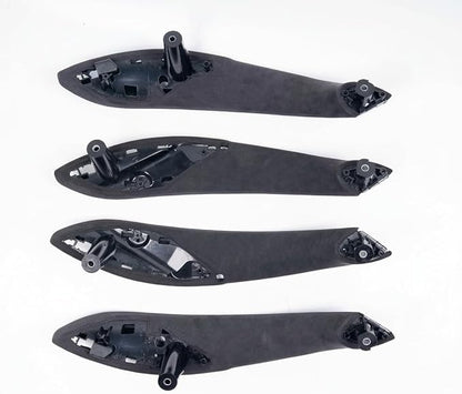 4PCS Premium Suede Inner Door Handle Replacement for BMW 3/4 Series F30 F32 F33 F36 F80 M3 F82 M4 (2012–2019), Front & Rear Set, Anti-Sticky Soft-Touch Interior (Dark Gray)