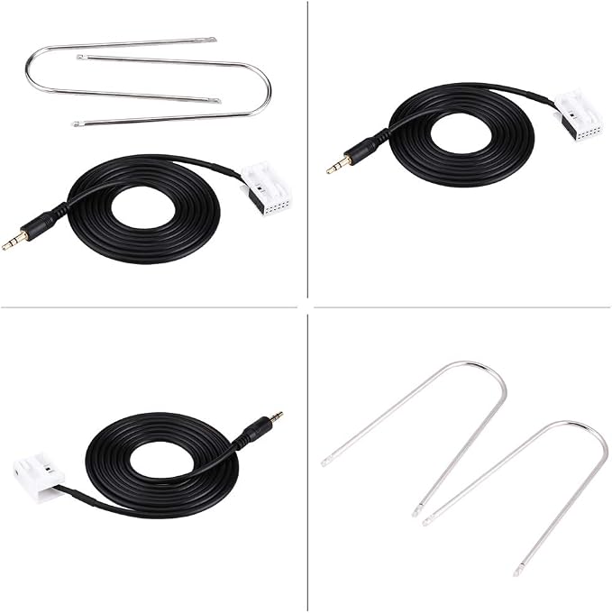 Acouto for Radio Bluetooth Adapter, AUX Cable Car Audio AUX Auxiliary Cable with Radio Removal Tools for 307 308 407 for C2 C5