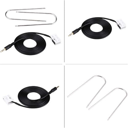Acouto for Radio Bluetooth Adapter, AUX Cable Car Audio AUX Auxiliary Cable with Radio Removal Tools for 307 308 407 for C2 C5
