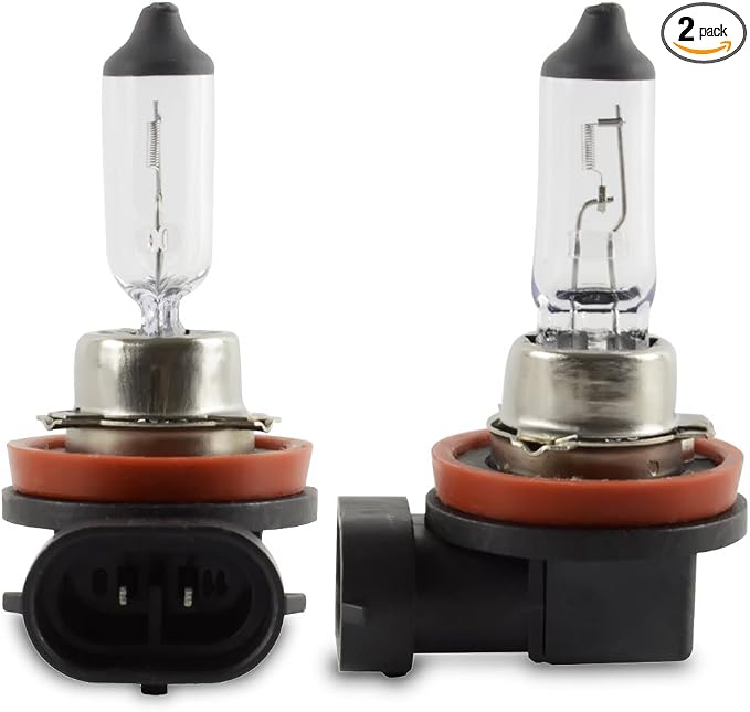 H11 Halogen Headlight Bulb - DC 12V 55W Low Beam for Fog Light DRL Replacement Bulbs, 5000K White Car Headlamp, NOT fit 24V Vehicle,Pack of 2
