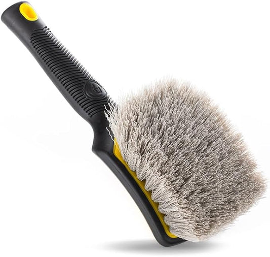 Detail Factory - ProGrip XL Tire Brush - Ergonomic ProGrip Handle - Stiff Synthetic Bristles to Cut Through Grime - Live Wire