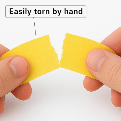 4 Pack Yellow Painters Tape - Masking Tape 0.25", 0.50", 0.75", 1" Wide - Multi-Surface, Smart Adhesion, Multi-Size Pack - 360FT Total - Paint Tape for DIY, Labeling, Art, Car (#3910)