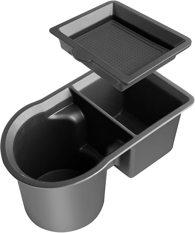 ECOZEN Cup Holder Storage Tray For 2016-2023 Toyota Tacoma - One-Piece Molding Center Console Cup Holder Insert & Organizer Tray Compatible with 2016-2023 Tacoma Accessories - Organizer Solid ABS