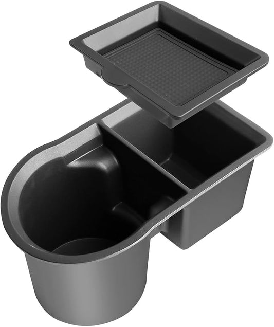 ECOZEN Cup Holder Storage Tray For 2016-2023 Toyota Tacoma - One-Piece Molding Center Console Cup Holder Insert & Organizer Tray Compatible with 2016-2023 Tacoma Accessories - Organizer Solid ABS