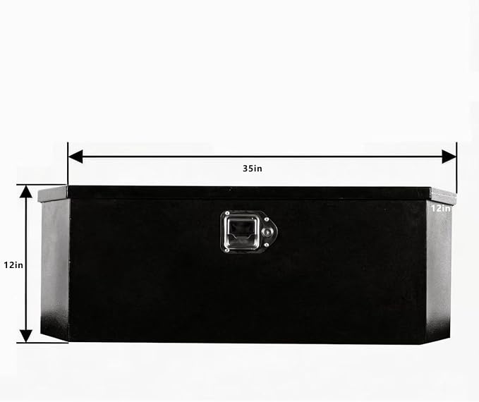 35 Inch Underbody Truck Tool Box Steel Metal Trailer Tongue Box with Handled-Lock Waterproof Heavy Duty Organizer for Trucks RVs ATVs - 35x11.8x11.8