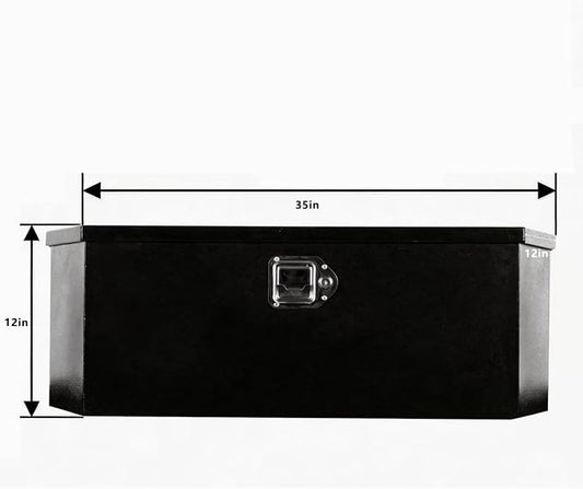35 Inch Underbody Truck Tool Box Steel Metal Trailer Tongue Box with Handled-Lock Waterproof Heavy Duty Organizer for Trucks RVs ATVs - 35x11.8x11.8