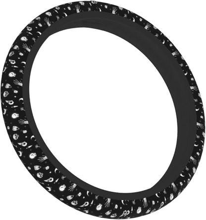 Gothic Steering Wheel Covers Non Slip Neoprene Universal 15 Inch Steering Wheel Protector Car Cover for Men Women