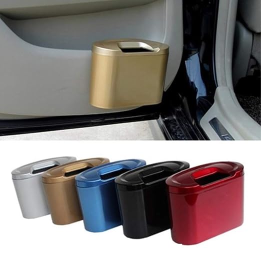 Sakali Portable Mini Car Garbage Can Premium Quality Universal Traveling Portable Car Trash Can (Red)