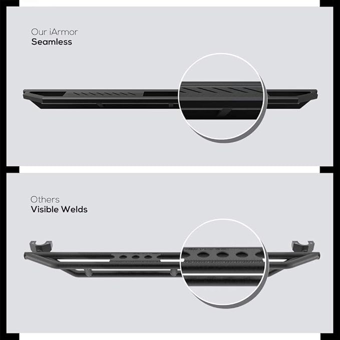 APS 6.5in Side Armor Stainless Steel Running Boards Compatible with Chevy Silverado GMC Sierra 1500 2019-2026 Crew Cab & 2500 HD 3500 HD 2020-2026 (Silverado 1500 LTD Sierra 1500 LD 2022)