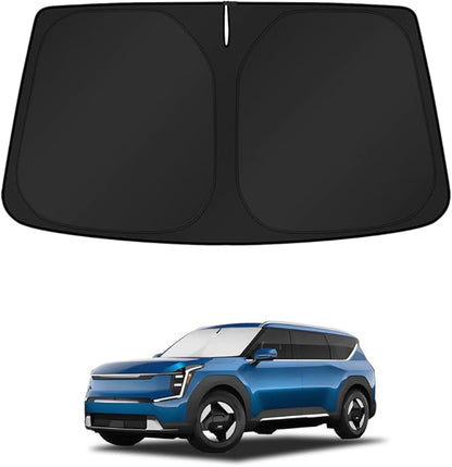 KUST Windshield Sun Shade for Kia EV9 2024 2025 2026 Window Accessories Shade Sun Visor Cover Foldable Block UV Rays