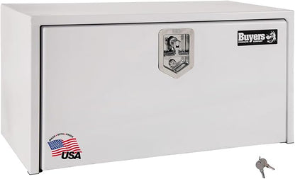 Buyers Products 1703403 White Steel Underbody Truck Tool Box, 14 x 16 x 30, Made in USA, 14 Ga Steel, Locking Stainless Latch, Weather-Resistant, Powder-Coated, Secure Storage for Work Trucks