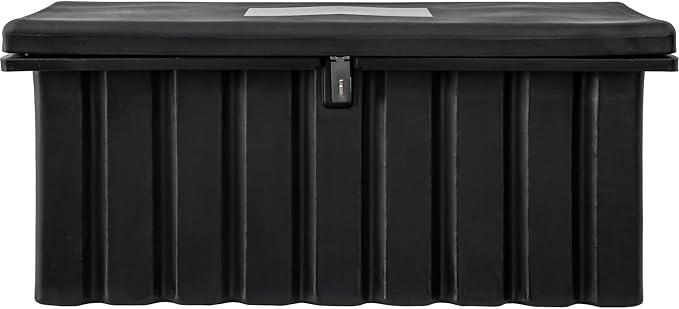 Buyers Products 1712250 Poly Outdoor Multi-Purpose All Weather Utility Storage Bin Box, 8.4 cu. Ft, Job Site Box, Outdoor Storage and Organizer, Made in USA, Black