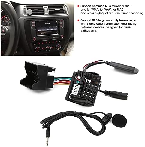 Acouto for RCD 510 Bluetooth Module, Car Microphone with AUX Bluetooth Adapter for RNS 310 510 for RCD 300 310 510, Microphone Adapter Auxiliary Audio Wire 150cm/59in Length Replacement
