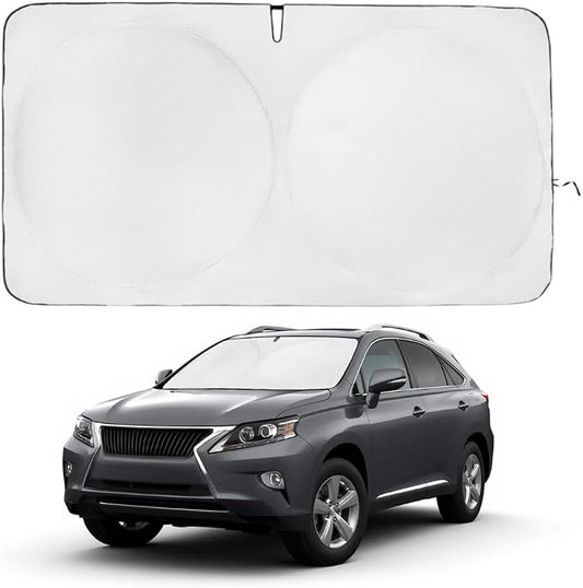 Windshield Sun Shade | Compatible for Lexus RX (2010-2015) | Certified 99.87% UVB & 99.02% UVA Car Sun Shade. Award Winning Sunshade - Patented Technology | Car Shades by Kinder Fluff