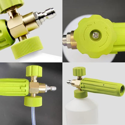 Foam Cannon 1 L Bottle Car Wash Snow Foam Lance with 1/4" Quick Connector Pressure Power Jet Washer Quick Release Adjustable Nozzle