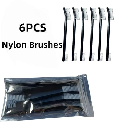 6-Pack Ultimate Detailing Brush Set: Heavy-Duty Nylon & Wire Brushes for Cars, Kitchens & Tight Spaces – Ergonomic Grip, Non-Scratch Bristles