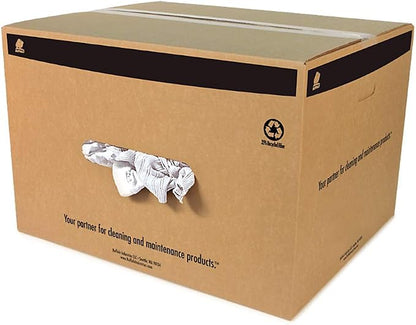 Buffalo Industries (10525) Absorbent White Recycled T-Shirt Cloth Rags - 50 lb. box - For All-purpose Wiping, Cleaning, and Polishing - Made from 100% Recycled Materials