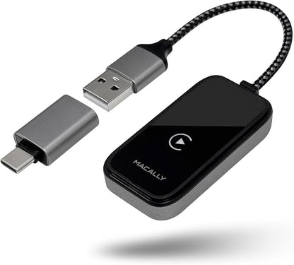 Wireless CarPlay Adapter for iPhone - Go Cordless in Seconds - USB Apple Car Play Wireless Adapter for iPhone 6 or Newer, 2017 Cars or Newer with USB C + A, Seamless, Crisp Sound, Bluetooth/WiFi