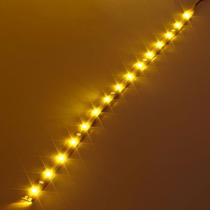 DC 12V Waterproof 1Ft 12 LED Strip Underbody Light with 6 inches Wires for Motor (Amber/Yellow,Pack of 6)