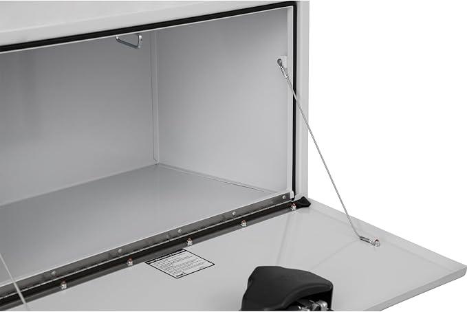Buyers Products 1702200 Steel Underbody Truck Box with Lockable Paddle Latch, 18x 18x 24 Inch, for Work/ Utility Truck, Truck Storage and Organizer, Made in the USA, White