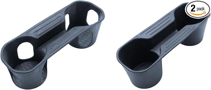 Refreshed Models 2024-2026 Chevy Silverado 2500HD/3500HD 2PCS Center Console&Armrest Cup Holder Inserts - Full Console w/Bucket Seats Only