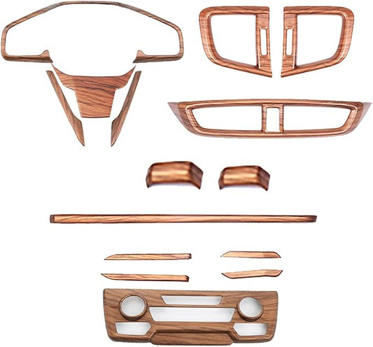 15PCS Full Interior Decoration Covers Center Consoles Instrument Panel Dashboard Trims Central Side Air Outlet Steering Wheel Moulding Trim Kits For Honda CRV 2017-2021 Peach Wood