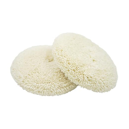 8" (200mm) Wool Buffing Pad Double Side with M16 Thread for 2-Sided Compound Cutting and Polishing for Automotive, Marine and Epoxies (2PCS 8" Double Wool Buffing Pad)