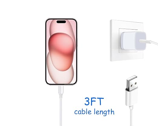 Car Carplay Cable for iPhone 17 15 16 /Air/ Pro Max, USB A to USB C for Carplay for iPhone USB Cord, Car Charger for IPhone 17 Air Charging Cable, iPad Pro, iPad Air 5th, Mini 6th Gen Car Charger Cord