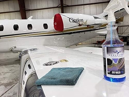 RealClean Aircraft Cleaning Supplies/Dry Wash Aircraft Cleaner/Waterless Wash- Dry Wash Pro Aviation Products- Created by Pro detailers- 32 oz spray