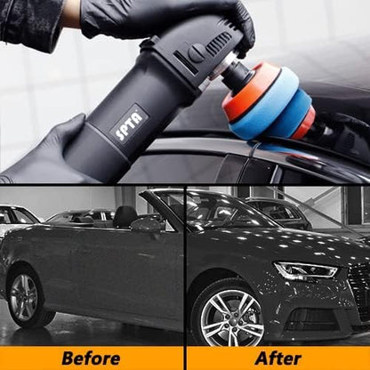 SPTA 29pcs Drill Buffing Pad Detail Polishing Pad Mix Size Kit with 5/8-11 Thread Backing pad & Adapters for Car Sanding, Polishing, Waxing (29Pcs Mini Polishing Pad Set1)