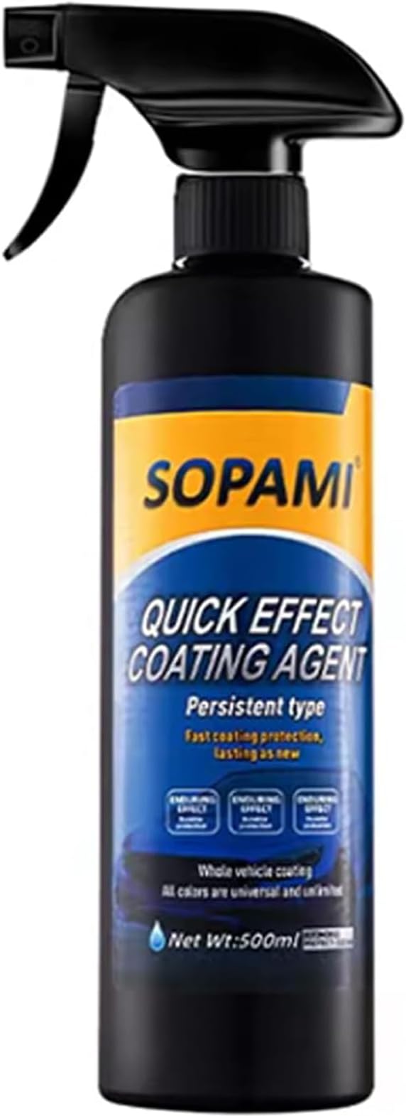 SOPAMI Car Ceramic Coating Spray | Ceramic Paint Sealant, Extremely Hydrophobic Ceramic Spray, Clean, Shine, Protect Paint, Without Pre-Washing, 500ml (1 pcs)