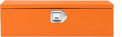 Garvee Black Steel Truck Bed Tool Box, Diamond Plate Tool Box with Side Handle and Lock Keys, Storage Toolbox Chest Box Organizer for Pickup, Truck Bed, RV, Trailer