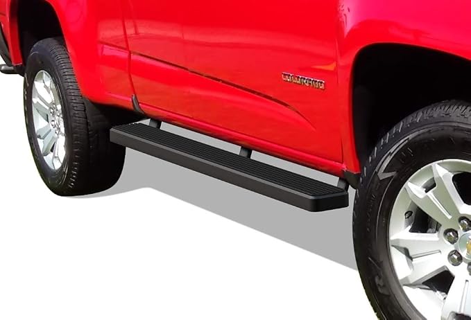 APS 5in Black Stainless Steel Running Boards Compatible with Chevy Colorado GMC Canyon Crew Cab 15-26