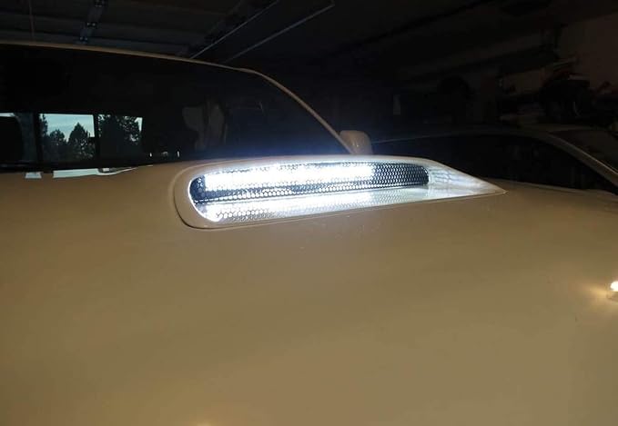 iJDMTOY Hood Scoop Mount LED Light Bar Kit Compatible with 2005-2011 Toyota Tacoma, Incl (1) 50W High Power LED Lightbar, Hood Bulge Stainless Steel Mounting Brackets & Wiring Switch