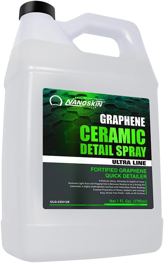 Nanoskin Graphene Ceramic Detail Spray 1 Gallons – Hydrophobic Waterless Quick Detailer for Car Detailing | Prolongs Waxes, Sealants & Coatings| Dust Buster, Clay Bar Lubricant, Drying Aid & More