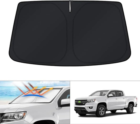KUST Windshield Sun Shade for 2015-2023 2024 2025 2026 Chevrolet Chevy Colorado/GMC Canyon Accessories Custom Fit Window Sunshade Protector Foldable Blocks UV Rays Keep Cars Cooler