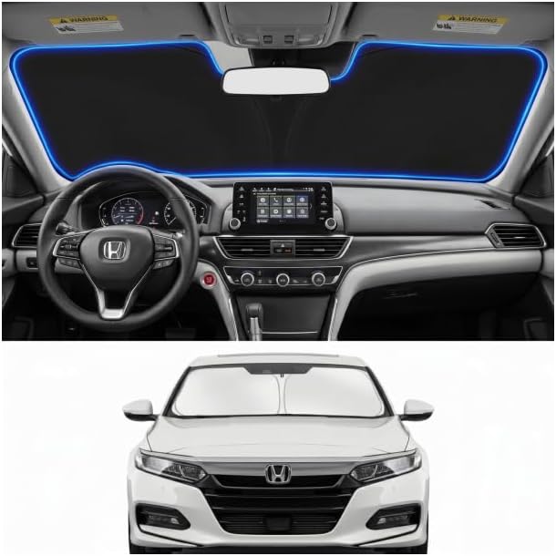 Custom Fit Windshield Sun Shade for onda Accord 2018-2022 | Custom Fit Windshield Cover, Blocks UV Rays, Double-Layer Heat Shield, Durable Frame, Easy Fold & Storage