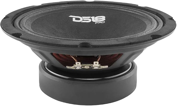 DS18 PRO-GM8 Loudspeaker - 8", Midrange, Black Steel Basket, 580W Max, 190W RMS, 8 Ohms - Premium Quality Audio Door Speakers for Car or Truck Stereo Sound System (1 Speaker)