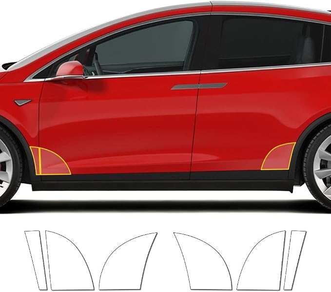 for Tesla Model X 2016-2021 TPU Pre-Cut Paint Protection Film Car Vinyl Wrap Transparent Protective Anti-Scratch Self Healing Shield Guard Waterproof Car Wrap Film (Front Rear Door)