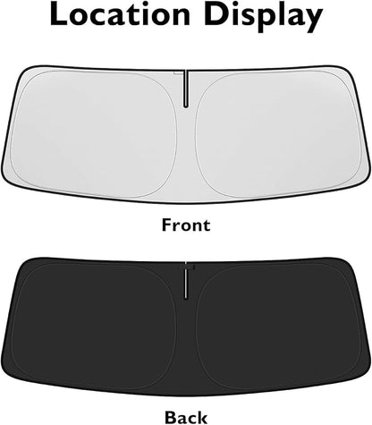 BIBLOZ Car Windshield Sun Shade for Ford Bronco 2021-2025 2026 Accessories Foldable Car Sunshade Front Windshield Sun Visor PET Reflective Material(Not for Bronco Sport)